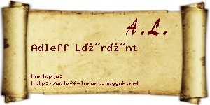 Adleff Lóránt névjegykártya